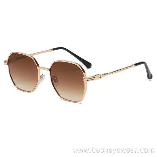 New fashion polygon small frame men's and women's street shot Sunglasses gradient metal sunglasses outdoor glasses s21106